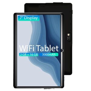 IKALL N11 Plus Tablet – 7" WiFi Android Tablet | 2GB RAM, 16GB ROM | 2MP Rear Camera | 3000mAh Battery | Quad-Core Processor| Android 8.0 (Black)