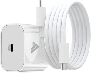 Dr Vaku® 20W Fast Charger Adapter for iPhone 17/17 Air/17 Pro/17 Pro Max, 16/16 Plus/16 Pro/16 Pro Max, 15/15 Plus/15Pro/15 Pro Max & Other Type C Devices with 1 Meter USB C to Type C Data Cable