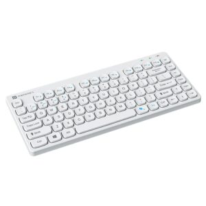 Portronics Bubble Multimedia Wireless Keyboard 2.4 GHz & Bluetooth 5.0 Connectivity, Noiseless Experience, Compact Size for iOS iPad Air, Pro, Mini, Android, Windows Tablets PC Smartphone(White)