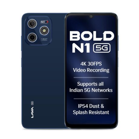 Lava Bold N1 5G (Royal Blue, 4GB RAM, 64GB Storage) |Bigger 6.75" HD+ Notch Display | Octacore 5G Processor | 13 MP AI Camera |5000 mAh Battery| IP54 Rated Dust & Water Splash Proof