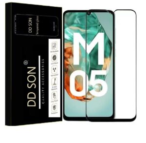 DD SON Tempered Glass Screen Protector Compatible for Samsung Galaxy M05 / A05 / F05 (11D) with Edge to Edge Coverage and Easy Installation kit,Black